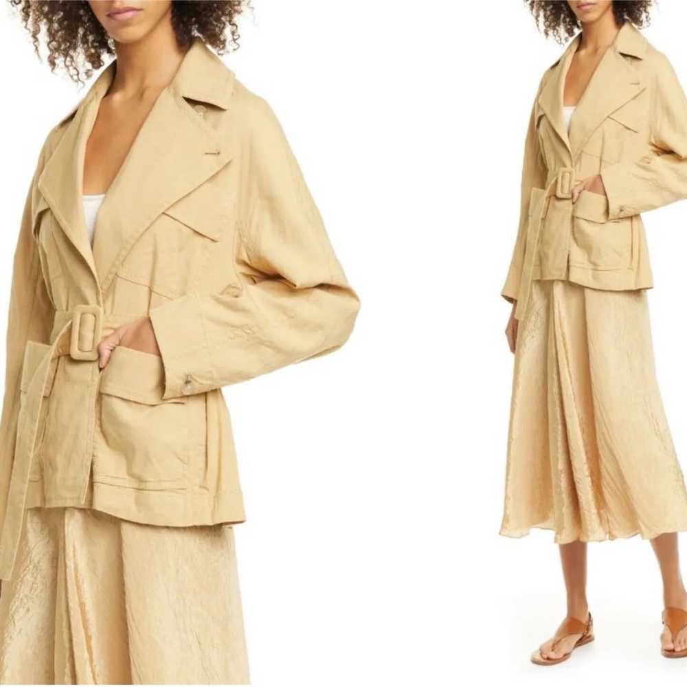 Vince Light Tan Trench Short Coat